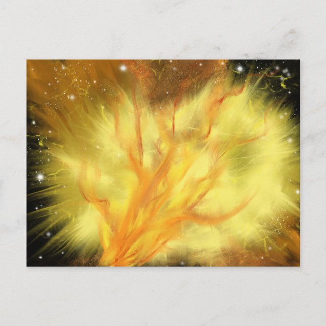 Carte Postale Flammes jaunes et flammes orange peinture HC Art (Devant)