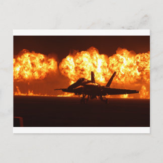 Carte Postale Flammes Jet Fighter