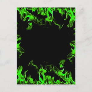 Carte Postale flammes vertes