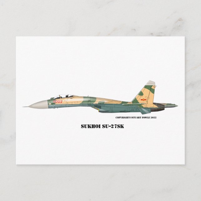 Carte Postale Flanker Sukhoi SU-27SK (Devant)
