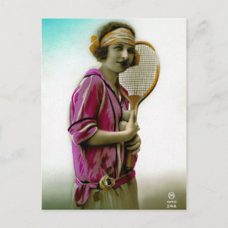 Carte Postale Flapper de tennis de Glamor 1920 Vintage