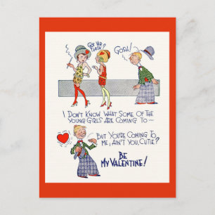 Carte postale Flapper Valentine vintage des années