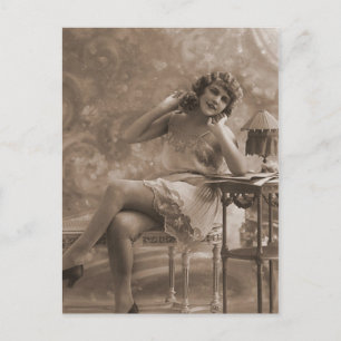 Carte Postale Flappers Antiques Vintage, Portraits de Femmes,