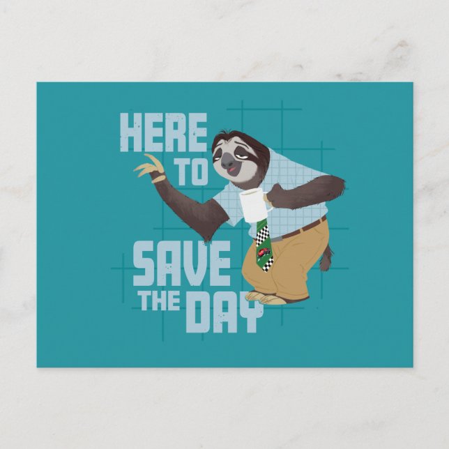 Carte Postale Flash Slothmore - Here to Save the Day (Devant)