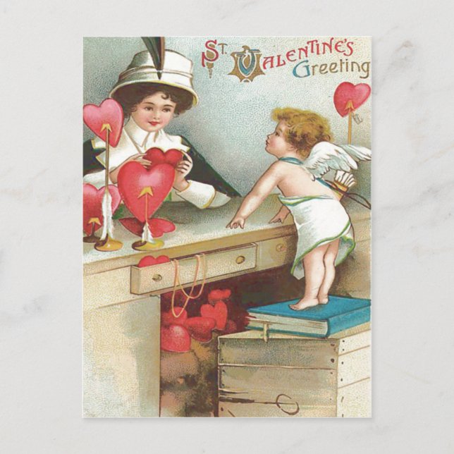 Carte Postale Flèche Coeur femme mignonne (Devant)