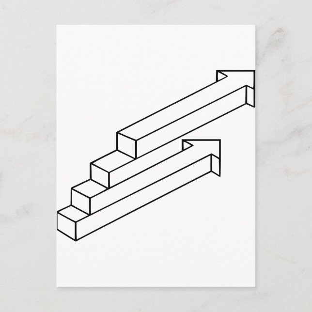 Carte Postale Flèche ou pointes illusion optique (Devant)
