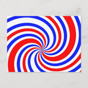 Carte Postale Flèches rouge, blanche et bleue