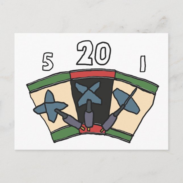Carte Postale fléchettes 180 (Devant)