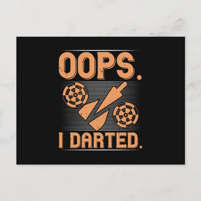 Carte Postale fléchettes - Oops I Darty (Devant)