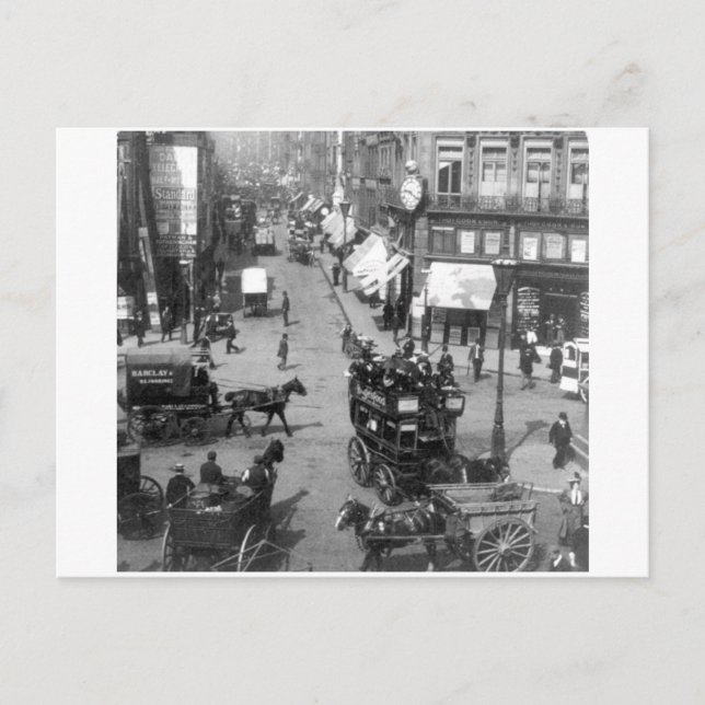 Carte Postale Fleet Street Londres Angleterre, 1901 Royaume-Uni. (Devant)