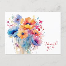 Fleur aquarelle merci