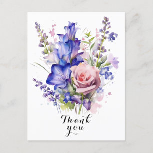 Carte Postale Fleur aquarelle merci