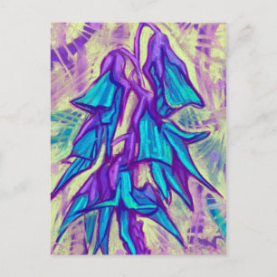 Carte Postale Fleur australienne d'oiseaux, Flore Tropicale Turq