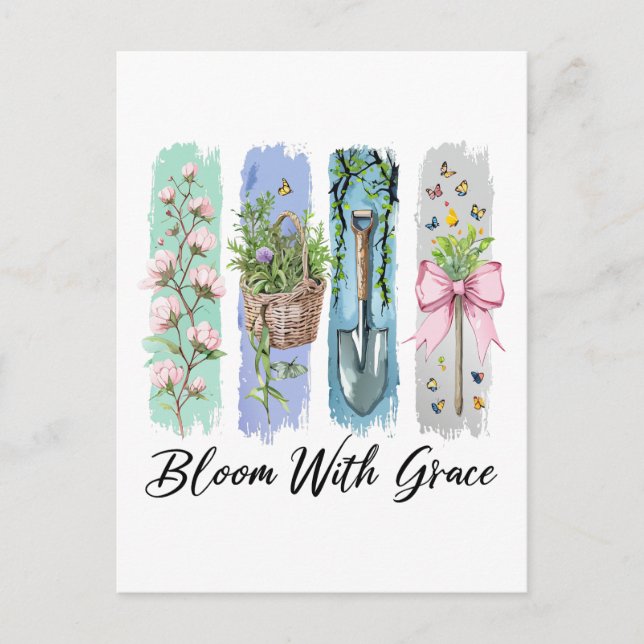 Carte Postale Fleur avec Grace Garden Floral Art (Devant)