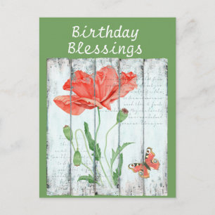 Carte Postale Fleur blanche rustique Floral Inspiration Annivers