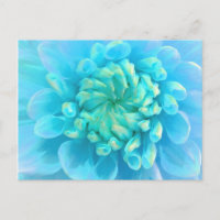 Fleur bleu turquoise en aquarelle
