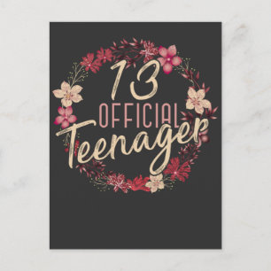 Carte Postale Fleur d'anniversaire 13 ans 2008 Adolescente offic