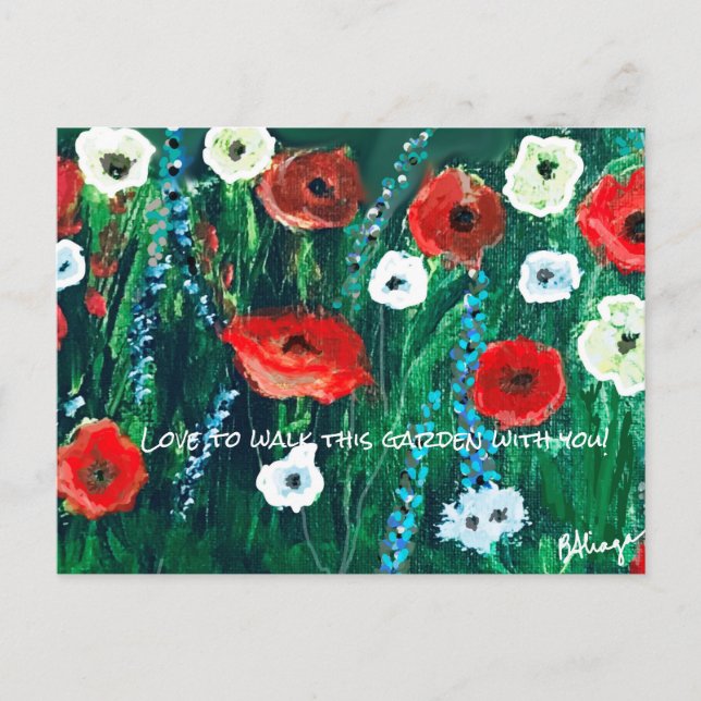 Carte Postale Fleur d'apparence fraîche Acrylique pour elle (Devant)