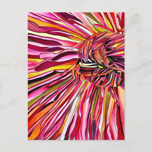 Carte Postale Fleur d'aquarelle Chrysanthemum (Devant)