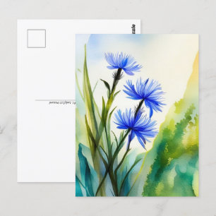 Carte Postale Fleur d'aquarelle, Croisement