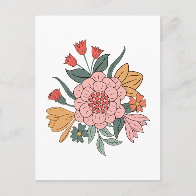 Carte Postale Fleur de Boho (Devant)