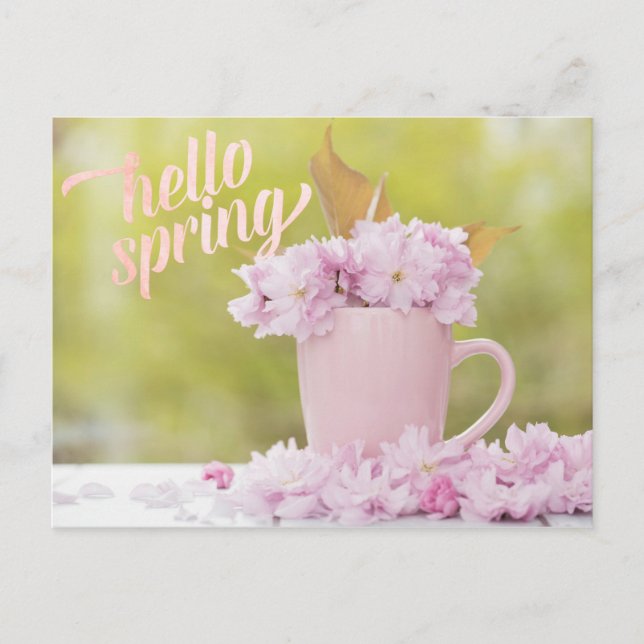 Carte Postale Fleur de cerisier Floral Stilllife Printemps Texte (Devant)