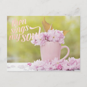 Carte Postale Fleur de cerisier Floral Stilllife Printemps Texte