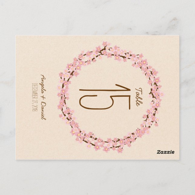 Carte Postale Fleur de cerisier Mariage rustique (Dos)