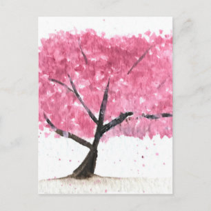 Carte Postale Fleur de cerisier rose