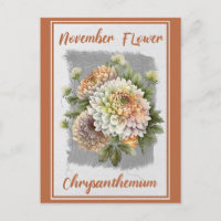 Fleur de chrysanthème florale vintage novembre