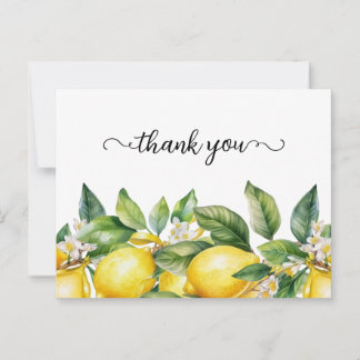 Carte Postale Fleur de citron à la peinture à l'eau remerciement