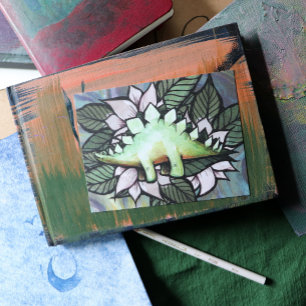 Carte Postale Fleur de dinosaure stégosaure Dinosaures