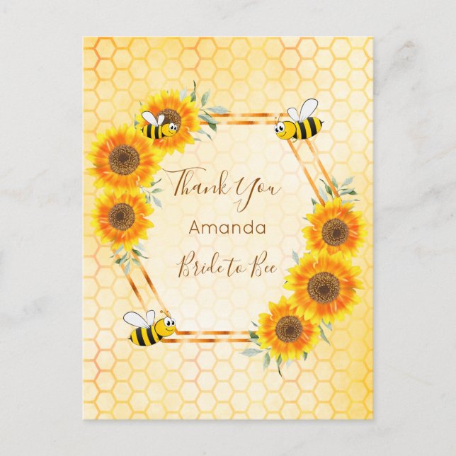 Carte Postale Fleur de douche nuptiale Mariée à Bee Merci (Devant)