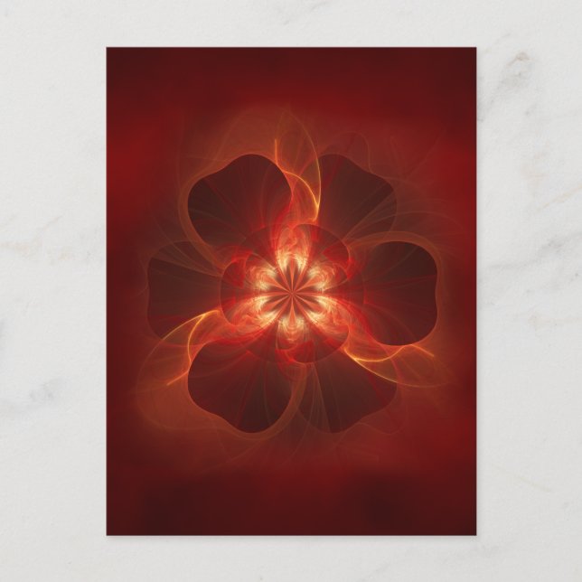 Carte Postale Fleur de feu Fractal Art (Devant)