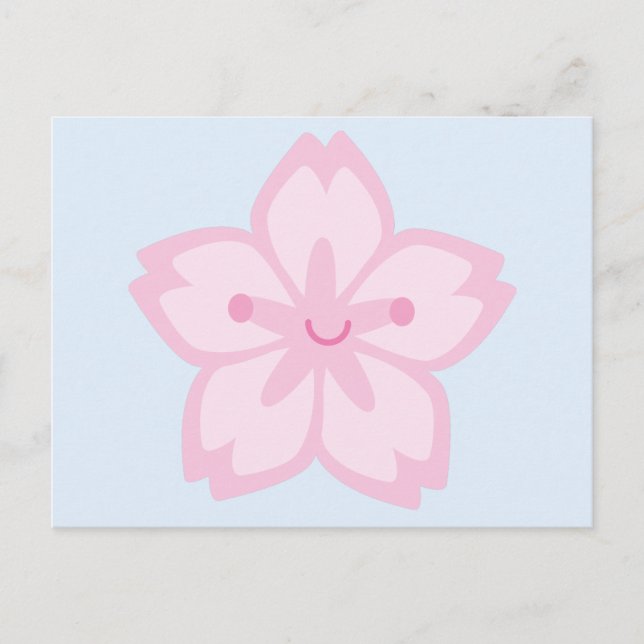 Carte Postale Fleur de fleurs de cerisier de Kawaii (Devant)