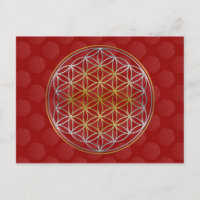 Fleur de la vie / Blume des Lebens - rouge motif