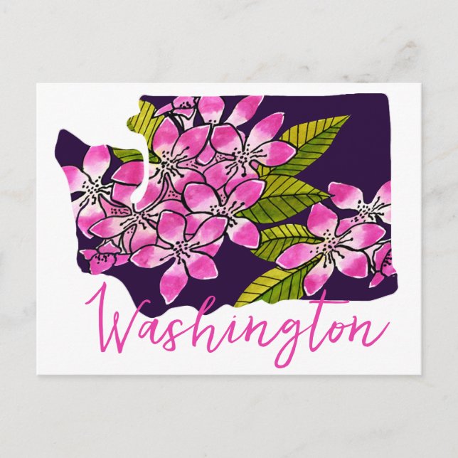 Carte Postale Fleur de l'État de Washington (Devant)