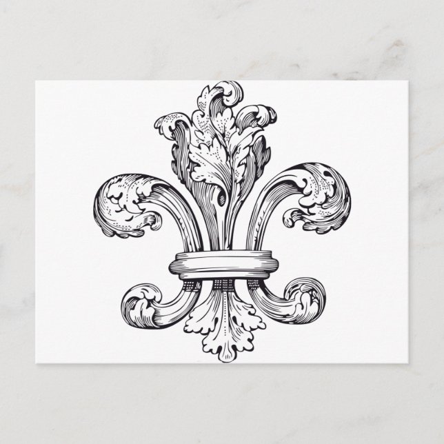 Carte Postale fleur de lis (Devant)