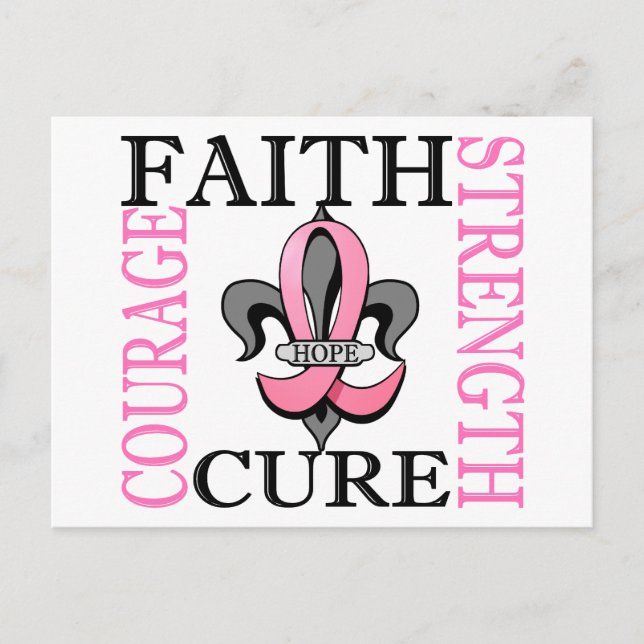 Carte Postale Fleur De Lis 3 Cancer Du Sein (Devant)