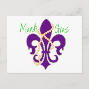 Carte Postale Fleur De Lis avec perles