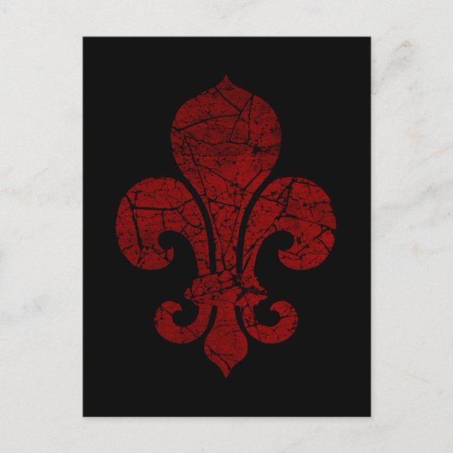 Carte Postale fleur-de-lis-craquelé (Devant)