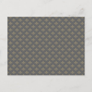 Carte Postale Fleur de lis Motif + votre image ou texte