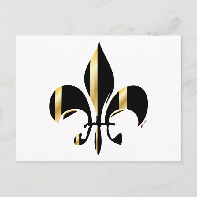 Carte Postale Fleur de Lis noir et or (Devant)