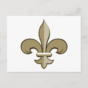 Carte Postale Fleur de lis - Or et noir