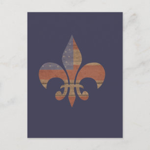 Carte Postale Fleur De Lis Patriotique