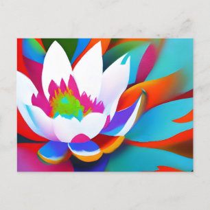 Carte Postale Fleur de lotus Abstrait coloré