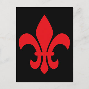 Carte Postale Fleur de Lys rouge