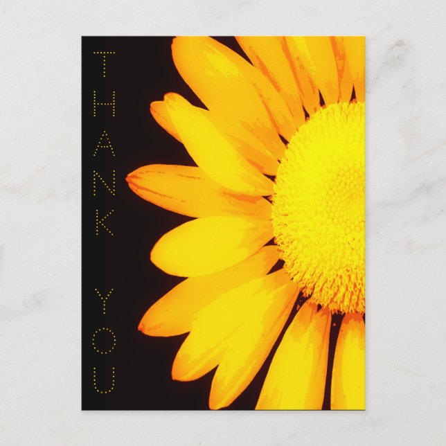 Carte Postale Fleur de marguerite jaune Merci d'artisanat floral (Devant)