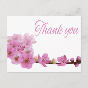Carte Postale Fleur de Merci Floral Fleur de cerisier rose pourp