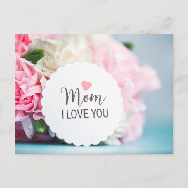 Carte Postale Fleur de Mère Rose Bonne Fleurs de Fête des Mères (Devant)
